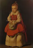 Cornelis de Vos, Portrait of a girl, full length, holding a flower, oil on canvas