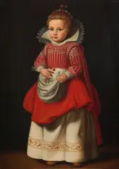 Cornelis de Vos, Portrait of a girl, full length, holding cherries, oil on canvas