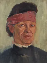 Isaac Rosenberg, A cape woman, 1914, oil on board