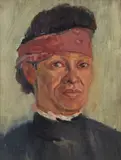 Isaac Rosenberg, A cape woman, 1914, oil on board