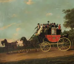 John Cordrey, The Portsmouth to London coach, oil on canvas