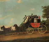 John Cordrey, The Portsmouth to London coach, oil on canvas