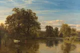 Ra George Vicat Cole, Cattle watering beside a river, oil on canvas