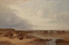 Rws Edward Duncan, Cockle pickers, oil on canvas