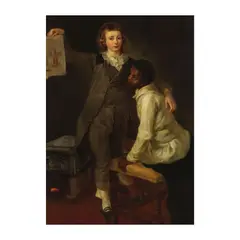 Jean-Antoine-Théodore Giroust, Portrait présumé du Comte de Beaujolais et de Scipion, oil on canvas