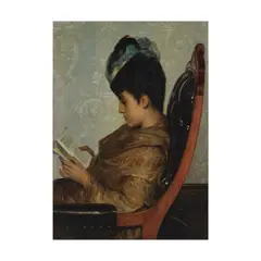 Léon Herbo, La liseuse, oil on canvas