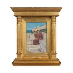 Sir Lawrence Alma-Tadema, Om, Ra, Dolce Farniente, watercolour on paper laid down on board, in the original tabernacle frame