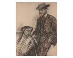Edgar Degas, Portrait de Monsieur et Madame Louis ROUART, 1904, Pastel sur papier