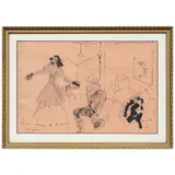 Jean Cocteau, Le jeune homme et la Mort, Offset lithograph reproducing an original drawing, on wove paper