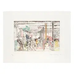 Eduardo Paolozzi, Les Chants de Maldoror, Ducasse, from Six Artist's Portfolio, Etching with hand-colouring, 1992, on wove paper