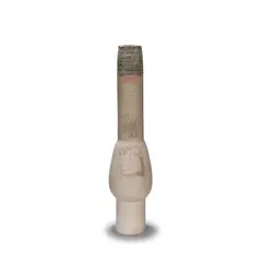 Robin Welch, Tall vase, Stoneware, dry brown body with gently textured grey and white glazes and painted pink rectangles
