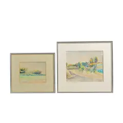 Ewen Henderson, Untitled, Watercolour on paper, in silver frames