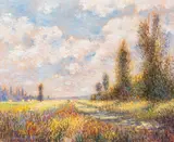 French School, Paysage, oil on canvas