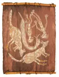 Bob Balirr Balirr Dirdi, Untitled, natural earth pigments on eucalyptus bark