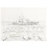 European School, Cap-d'Ail harbour, pencil