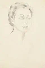 Henryk Berlewi, Portrait sketch of a lady, pencil