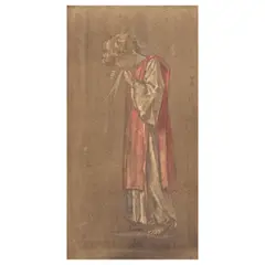 Louis Davis, Study for the dream of St Martin, watercolour