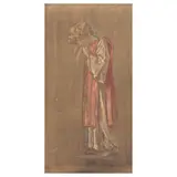 Louis Davis, Study for the dream of St Martin, watercolour
