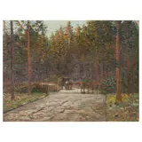 Louis Hayet, The log cart, oil on canvas