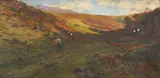 Maria Dorothea Robinson, Horse and rider in a Cornish landscape, oil on canvas