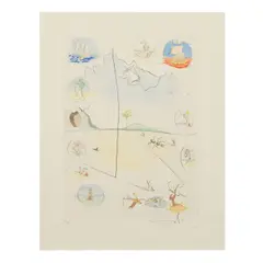 Salvador Dalí, Frontispiece, from The Twelve Tribes of Israel, Etching with pochoir in colours, 1972, on wove paper