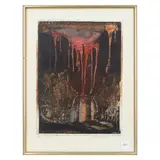 Ben Nhlanhla Nsusha, After Fire, Etching in colours, 1983