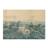 Henry Thomas Alken, One Plate, from The First Steeple Chase on Record, Etching with hand-colouring