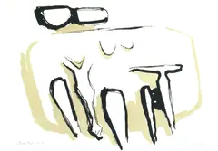 Kenneth Armitage, Seated Group, from Europäische Graphik I, Lithograph in colours, 1960, on wove paper