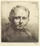 R.A. Augustus Edwin John O.M., Head of Stephen Granger, Drypoint etching, circa 1906, on laid paper