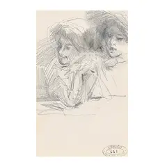 Pompeo Mariani, From the opera box, pencil