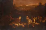 called Bassano Jacopo da Ponte, The Flight into Egypt, oil on canvas