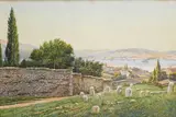 German School, The Golden Horn from Eyüp, watercolour