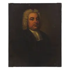 English School, Portrait of a cleric, oil on canvas
