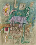 Alan Davie C.B.E., H.R.S.W., R.A., Homage to Homo Australis No.23, watercolour and gouache on paper