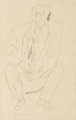 David Jones C.H. C.B.E., Portrait of a Man, pencil on paper