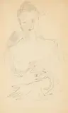 David Jones C.H. C.B.E., Portrait of a Woman with Crossed Hands, pencil on paper