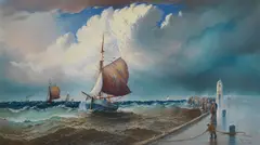 John Holden, Hauling in the fishing boats, chalk