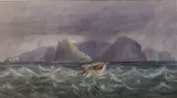 Andrew Nicholl R.H.A., St. Helena from the North-East, watercolour with scratching out