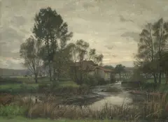 Alfred Renaudin, River landscape, Sepvigny, oil on canvas