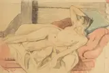John Northcote Nash R.A., Nude on a Chaise-Longue, circa 1930, watercolour and pencil on paper