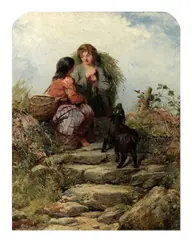 James John Hill, A curious lamb, oil on board