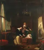 Andrew Sheerboom, Mother's darling, oil on canvas