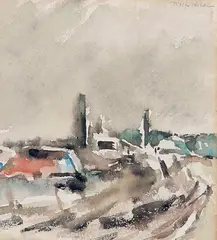Wolf Kibel, Landscape, watercolour