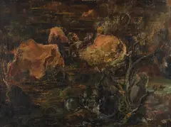 Cecil Higgs, Underwater landscape, oil on canvas