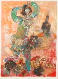 Théo Tobiasse, Salomonin korkea veisu, Lithograph in colours, on wove