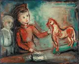 Marc Sterling, Children playing with toys, oil on canvas