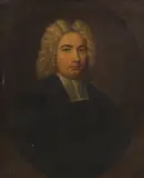 English School, Portrait of William Parker, half-length, in cleric's robes, within a painted oval, oil on canvas