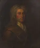 English School, Portrait of a man, half-length, in a brown jacket, within a painted oval, oil on canvas