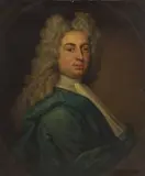 Michael Dahl, Portrait of John Swynfen (1613-1694), half-length, in a blue cloak and a horned wig,, oil on canvas