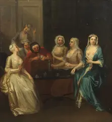 William Jones, Fortune telling, or casting the coffee grounds, oil on canvas
